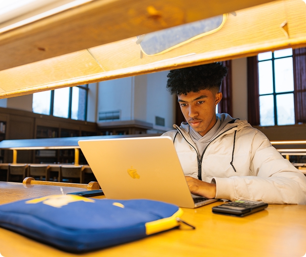 A student studying